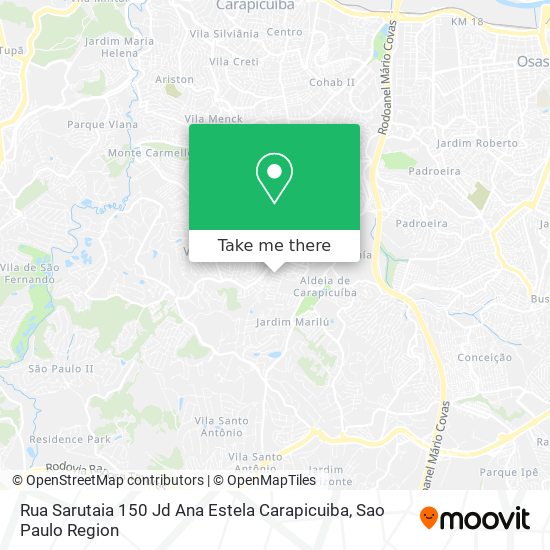 Rua Sarutaia 150 Jd Ana Estela Carapicuiba map