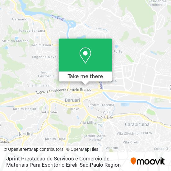 Mapa Jprint Prestacao de Servicos e Comercio de Materiais Para Escritorio Eireli