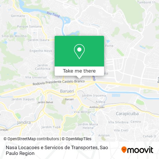 Nasa Locacoes e Servicos de Transportes map