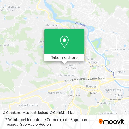 Mapa P W Intercel Industria e Comercio de Espumas Tecnica