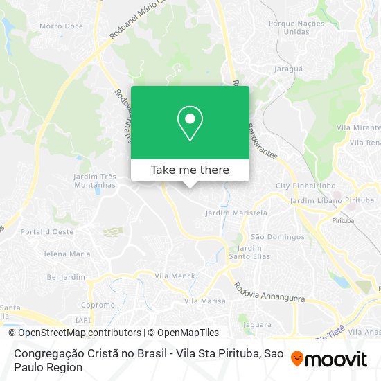 Mapa Congregação Cristã no Brasil - Vila Sta Pirituba