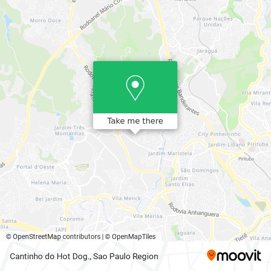 Mapa Cantinho do Hot Dog.