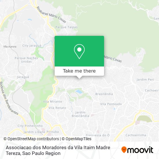 Mapa Associacao dos Moradores da Vila Itaim Madre Tereza