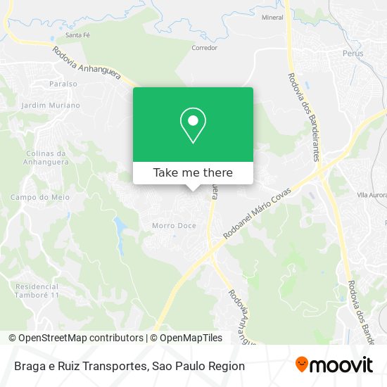 Braga e Ruiz Transportes map