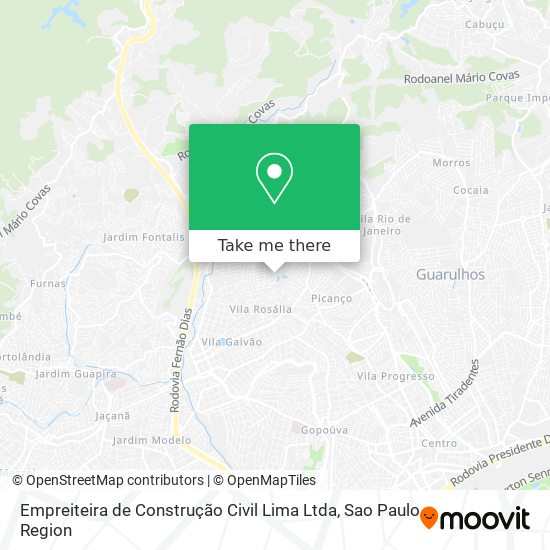 Mapa Empreiteira de Construção Civil Lima Ltda