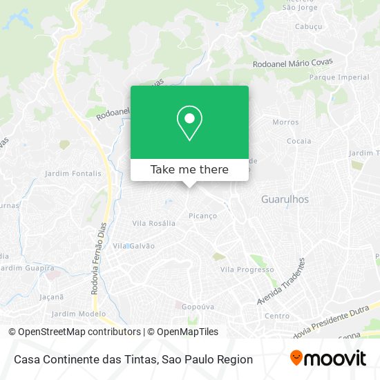 Casa Continente das Tintas map