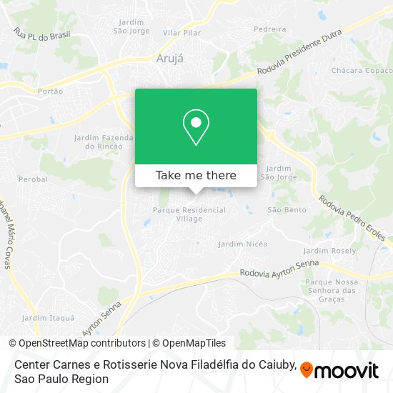 Mapa Center Carnes e Rotisserie Nova Filadélfia do Caiuby