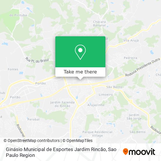 Mapa Ginásio Municipal de Esportes Jardim Rincão