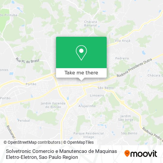 Solvetronic Comercio e Manutencao de Maquinas Eletro-Eletron map