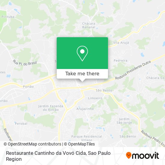 Mapa Restaurante Cantinho da Vovó Cida