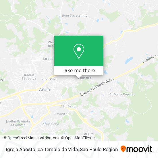 Mapa Igreja Apostólica Templo da Vida