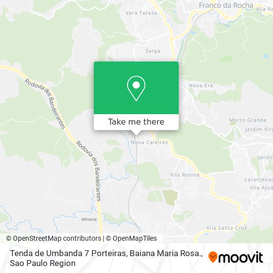 Mapa Tenda de Umbanda 7 Porteiras, Baiana Maria Rosa.