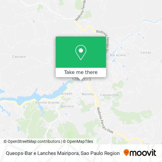 Mapa Queops-Bar e Lanches Mairipora