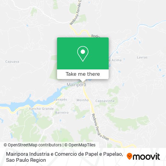 Mapa Mairipora Industria e Comercio de Papel e Papelao