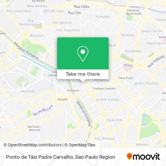 Mapa Ponto de Táxi Padre Carvalho