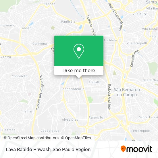 Lava Rápido Phwash map