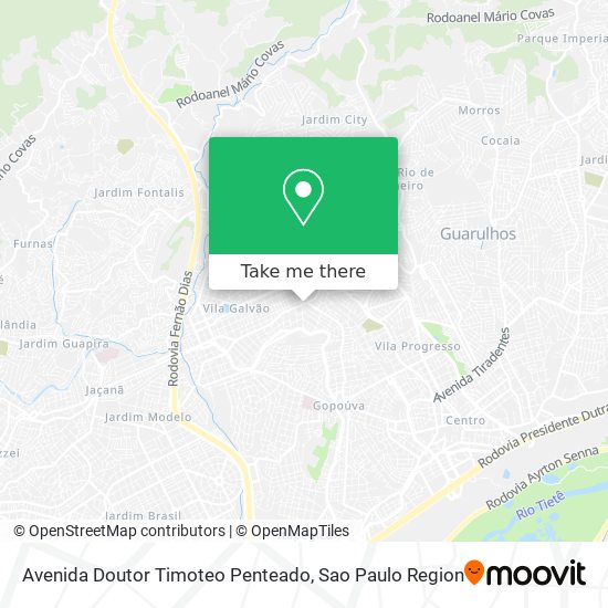 Mapa Avenida Doutor Timoteo Penteado