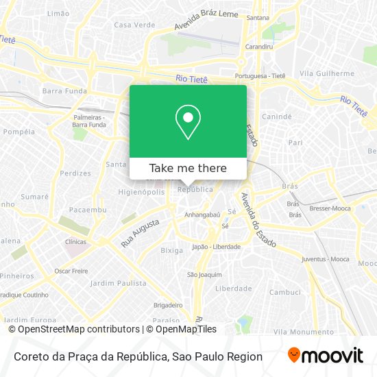 Mapa Coreto da Praça da República