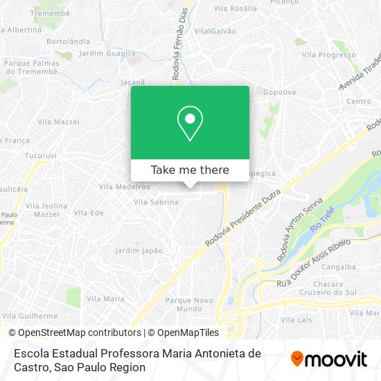 Mapa Escola Estadual Professora Maria Antonieta de Castro