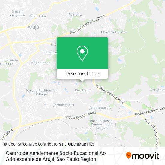 Mapa Centro de Aendemente Sócio-Eucacional Ao Adolescente de Arujá