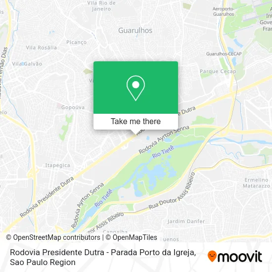 Rodovia Presidente Dutra - Parada Porto da Igreja map