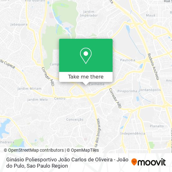 Mapa Ginásio Poliesportivo João Carlos de Oliveira - João do Pulo