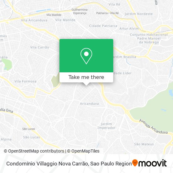 Mapa Condomínio Villaggio Nova Carrão