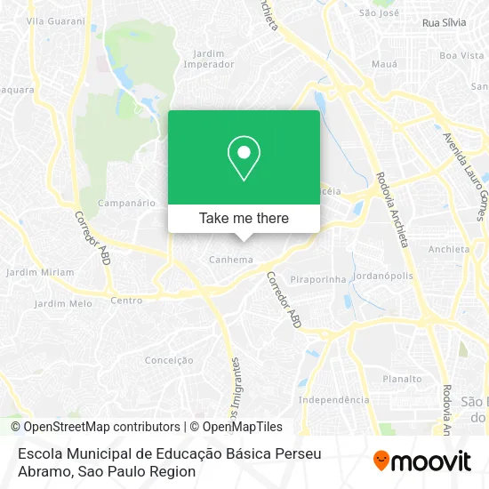 Mapa Escola Municipal de Educação Básica Perseu Abramo