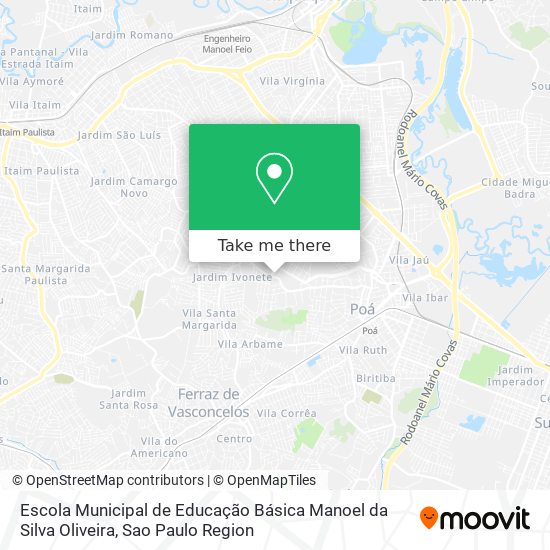 Mapa Escola Municipal de Educação Básica Manoel da Silva Oliveira