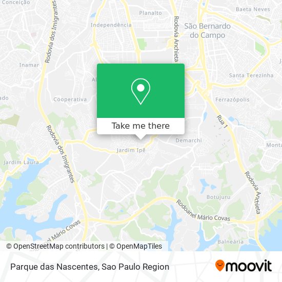 Mapa Parque das Nascentes