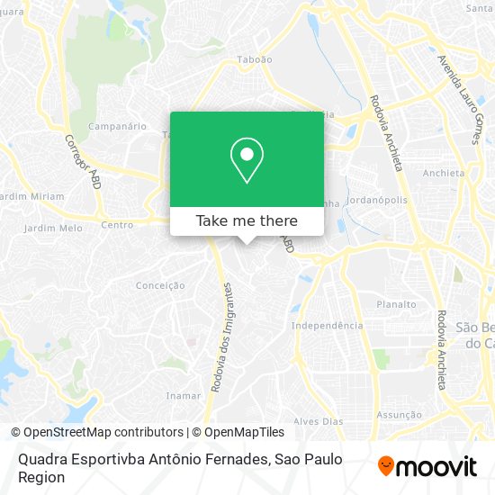 Mapa Quadra Esportivba Antônio Fernades