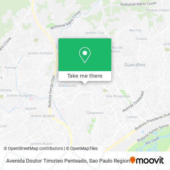 Mapa Avenida Doutor Timoteo Penteado