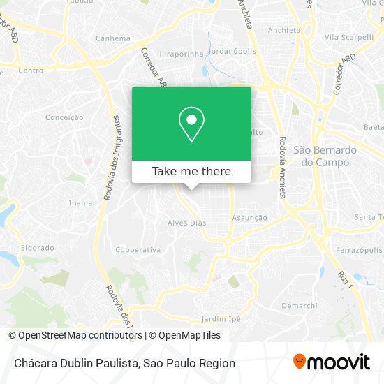 Chácara Dublin Paulista map