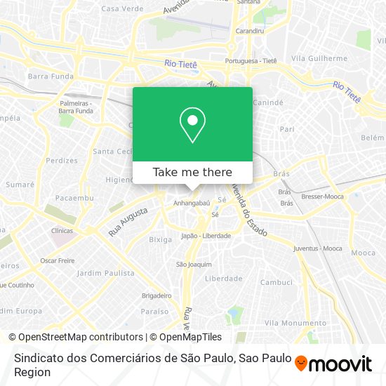 Sindicato dos Comerciários de São Paulo map