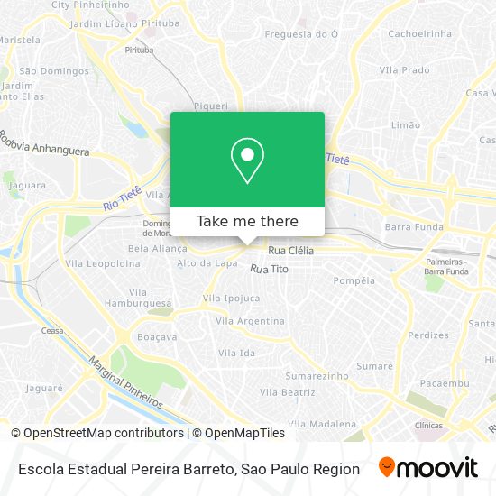 Mapa Escola Estadual Pereira Barreto