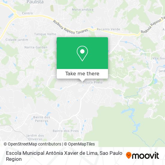 Mapa Escola Municipal Antônia Xavier de Lima