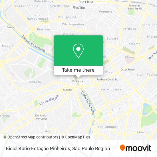 Mapa Bicicletário Estação Pinheiros