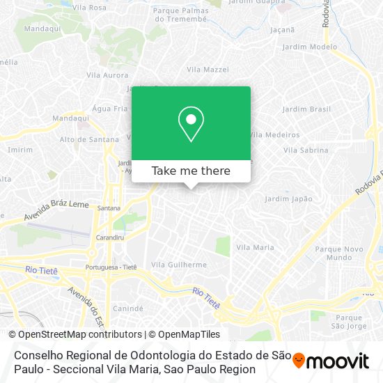 Conselho Regional de Odontologia do Estado de São Paulo - Seccional Vila Maria map