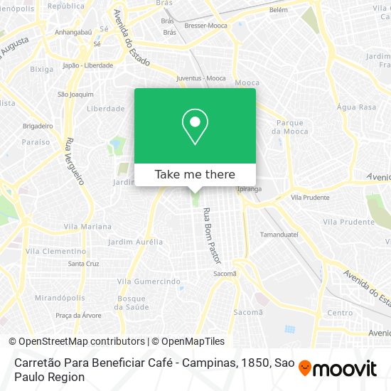 Carretão Para Beneficiar Café - Campinas, 1850 map