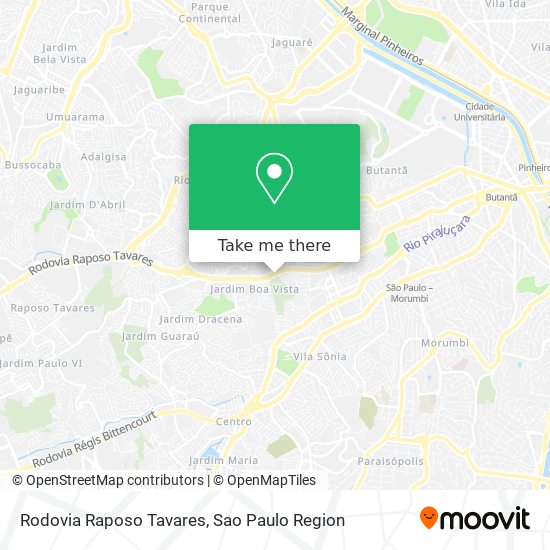 Rodovia Raposo Tavares map