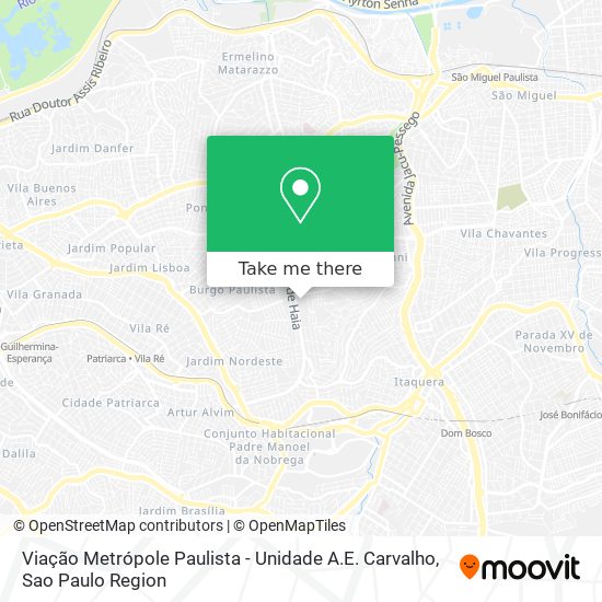 Viação Metrópole Paulista - Unidade A.E. Carvalho map