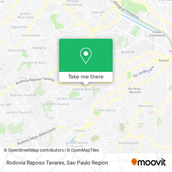 Mapa Rodovia Raposo Tavares