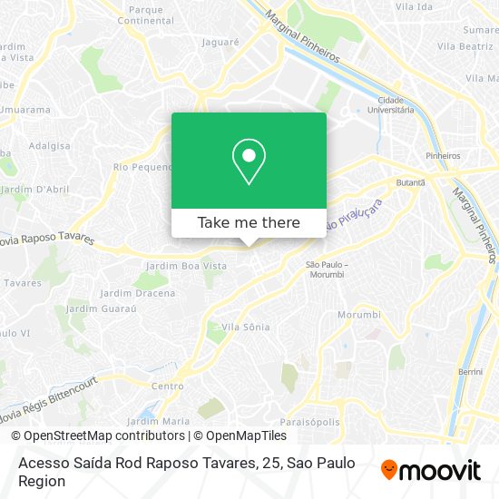 Mapa Acesso Saída Rod Raposo Tavares, 25