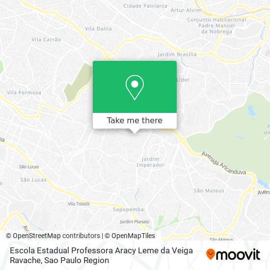 Mapa Escola Estadual Professora Aracy Leme da Veiga Ravache