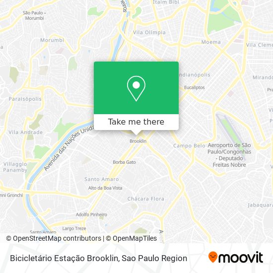 Bicicletário Estação Brooklin map
