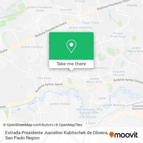 Estrada Presidente Juscelino Kubitschek de Oliveira map