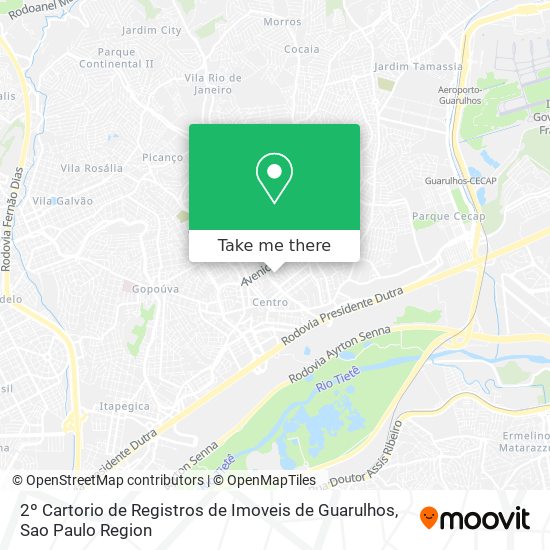 Mapa 2º Cartorio de Registros de Imoveis de Guarulhos