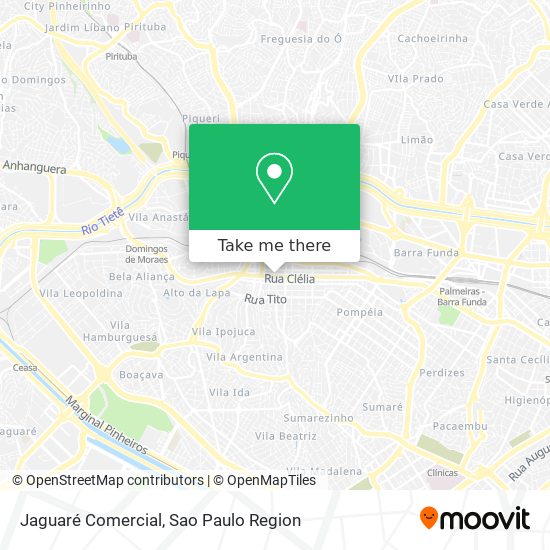 Jaguaré Comercial map