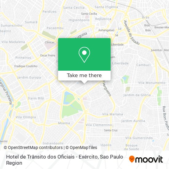 Mapa Hotel de Trânsito dos Oficiais - Exército