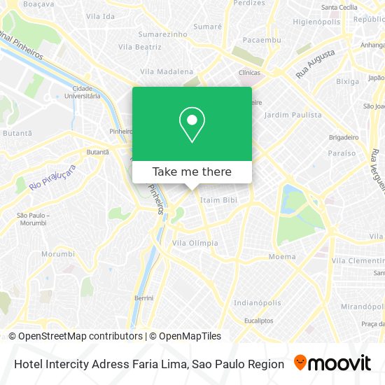 Mapa Hotel Intercity Adress Faria Lima